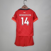 Fotballdrakter Barn Liverpool 2021-22 Jordan Henderson 14 Hjemme Draktsett..